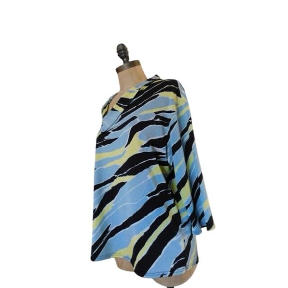 Jamie Sadock Size L Large 3/4 Sleeve Slinky Stretchy Collared Golf Tennis Shirt - Picture 3 of 3